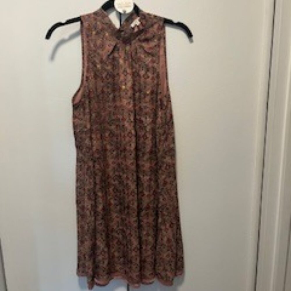 En Creme Sleeveless Mini Dress Blush Red size L NWT